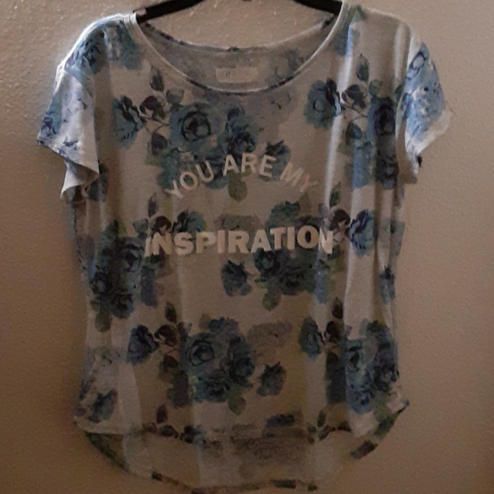 Blue and grey tee shirt